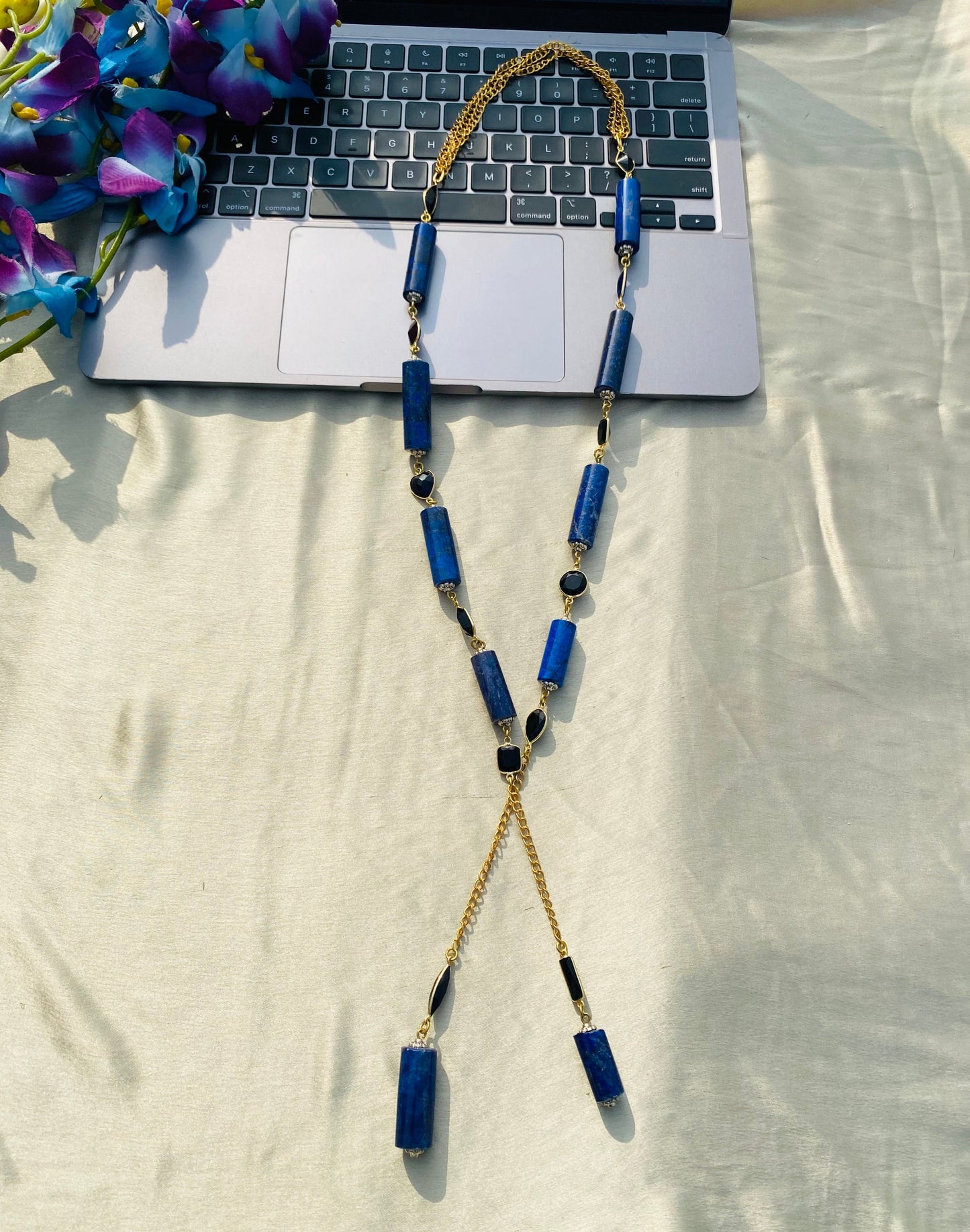 Link Up Lapis Tie Necklace