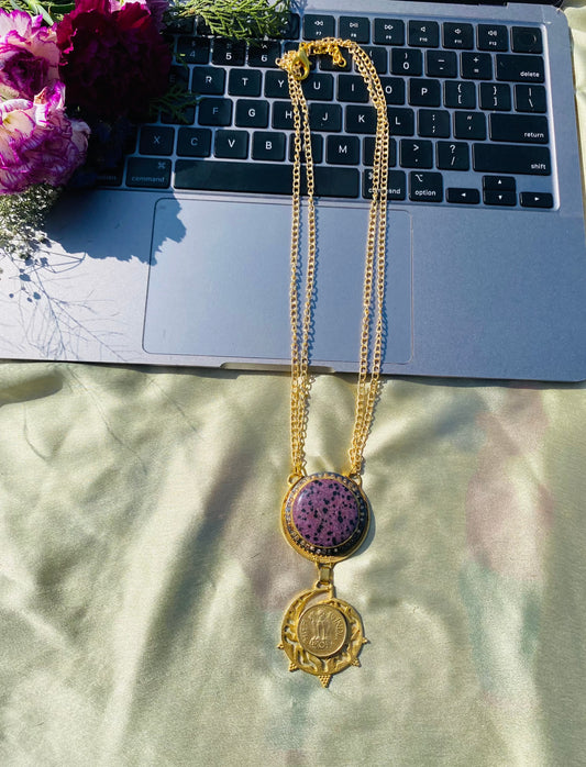 Lavender Blush Coin Pendant