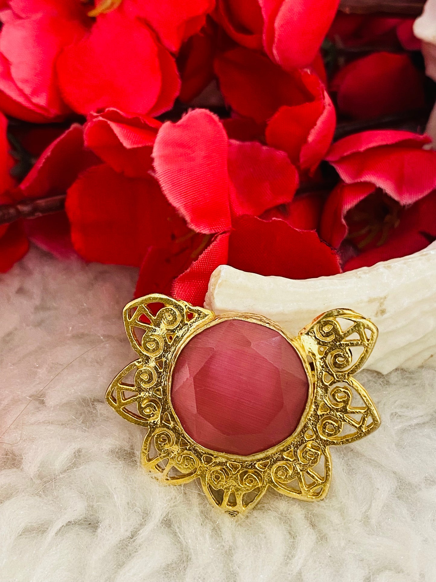 Pink Floral Ring
