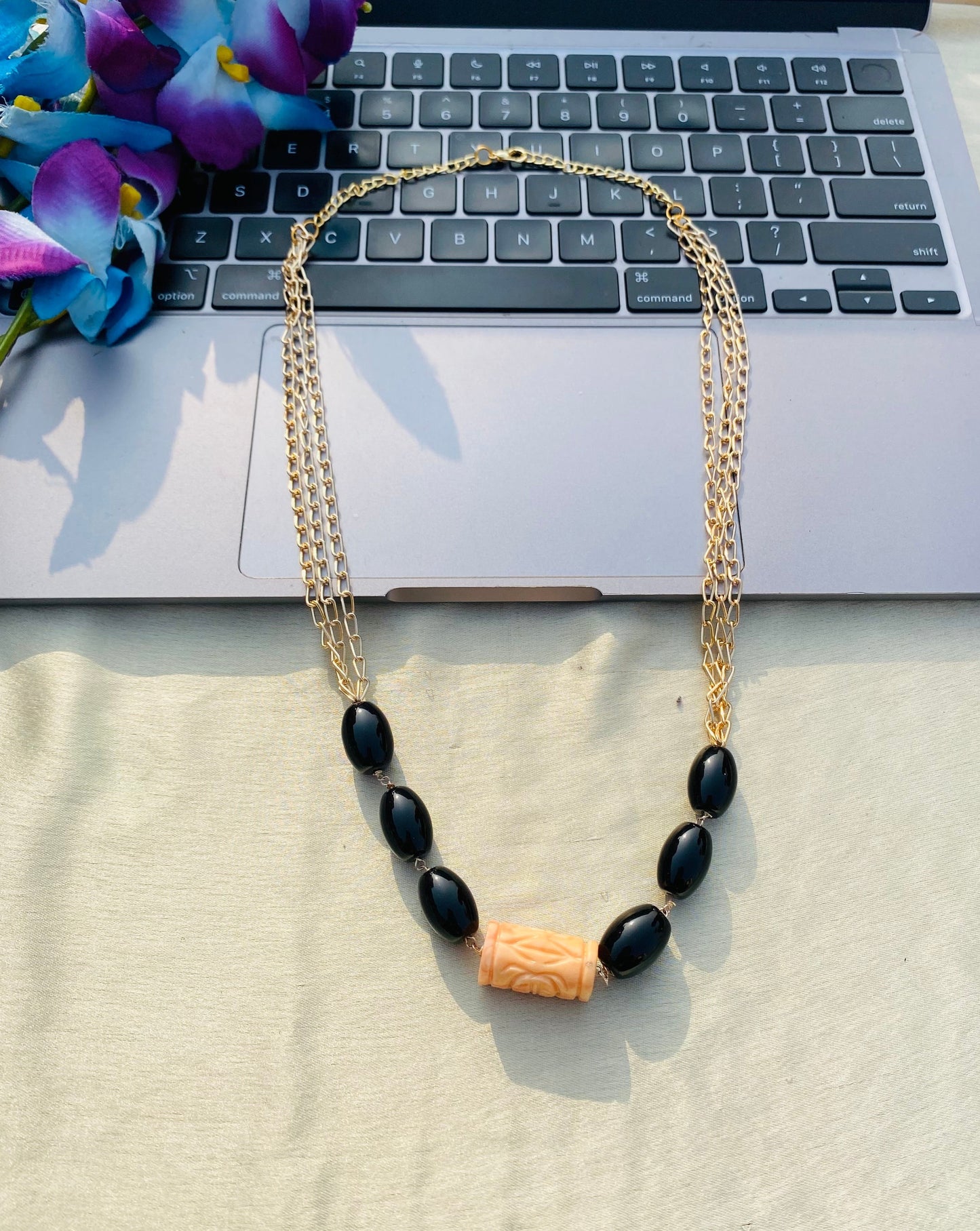 Black Candy Beaded Necklace