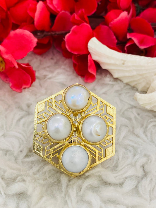 Quadra Pearl Ring