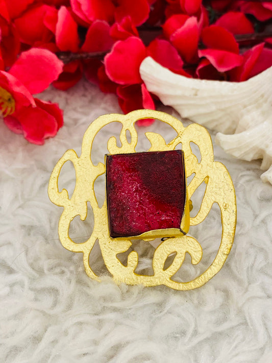 Druzy Floral Ring