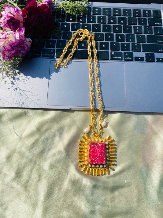 Pink Drossy Pendant