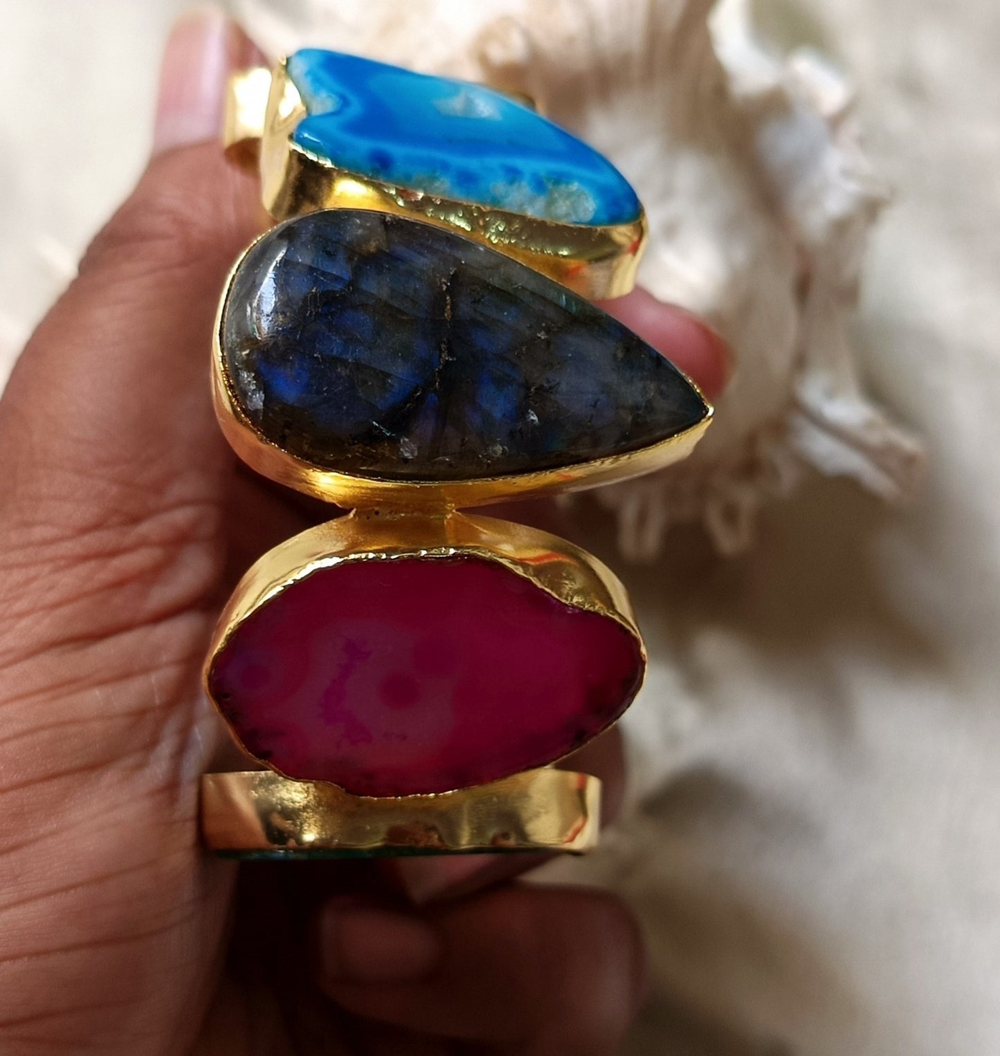 Aagte & Labradorite Handcuff