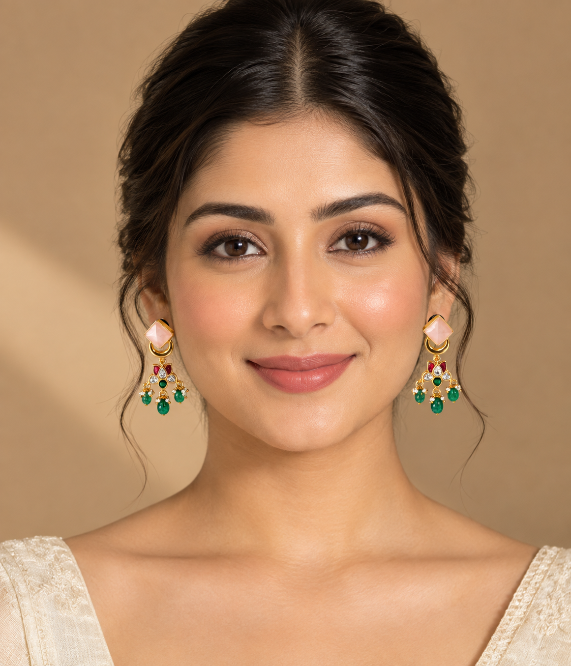 Elegant Multicolor Gemstone Dangle Earrings