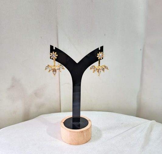 Bloom Leaf Zircon Drop Studs