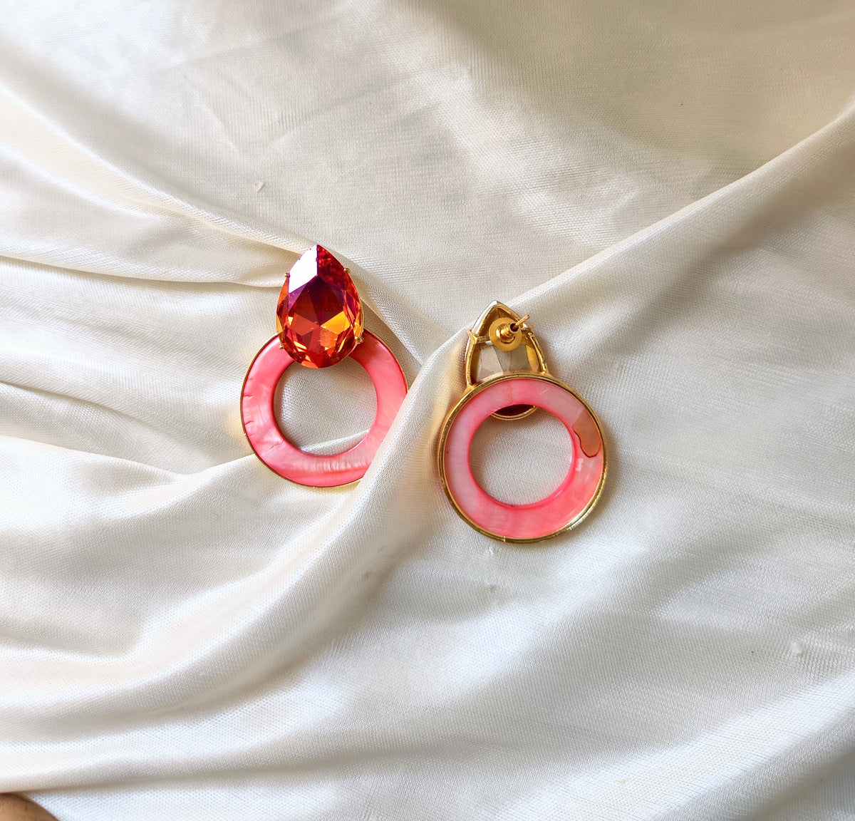 Iridescent Crystal Statement Earrings