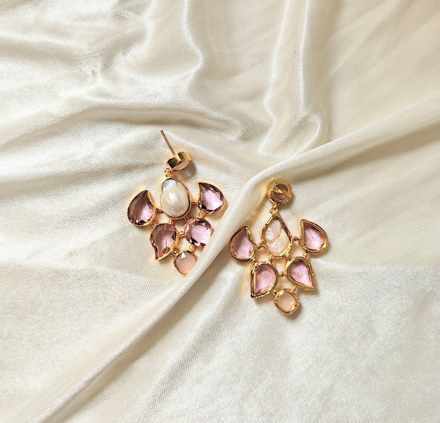 Blush Pearl Bloom Statement Earrings