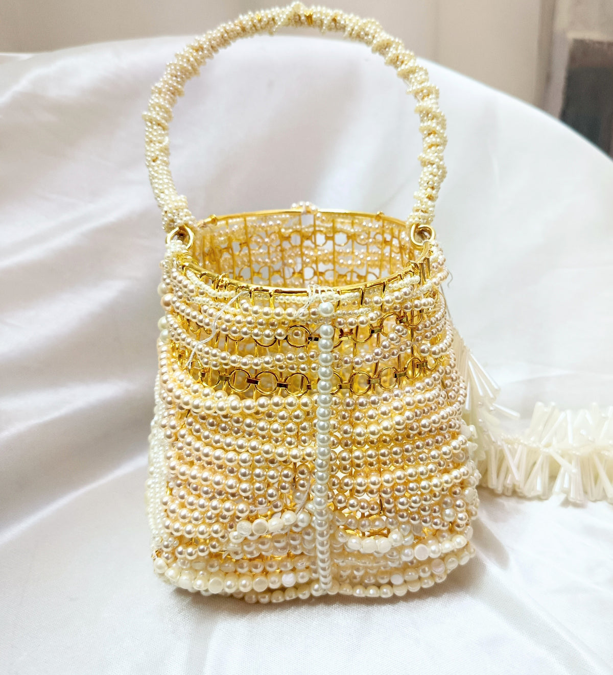 Elegant Pearl Beaded Potli Handbag