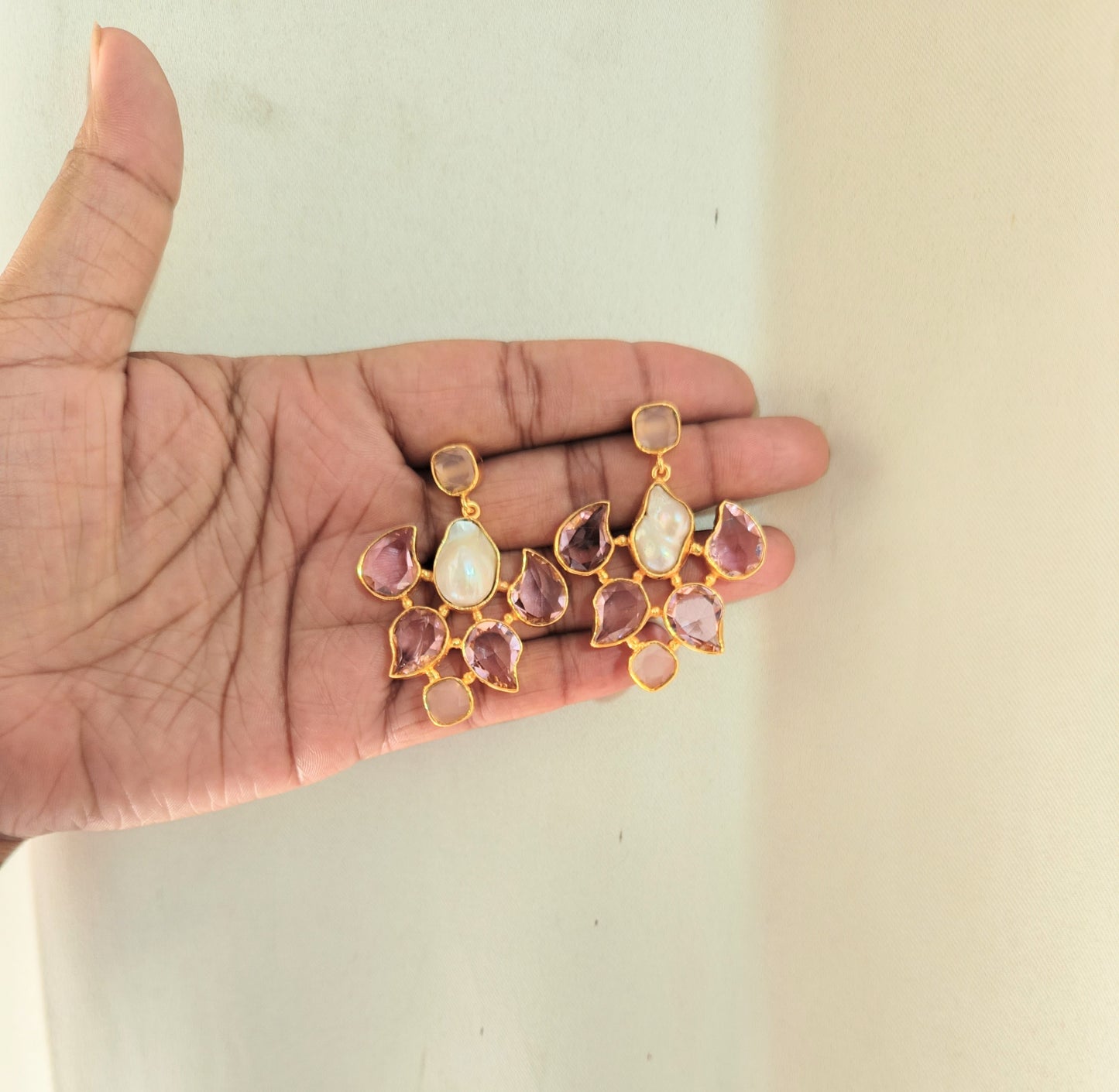 Blush Pearl Bloom Statement Earrings
