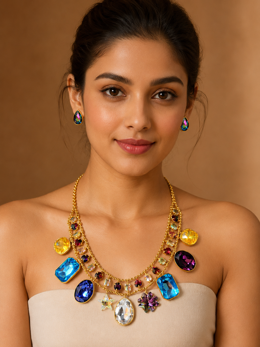 Aurora Charm Crystal Necklace