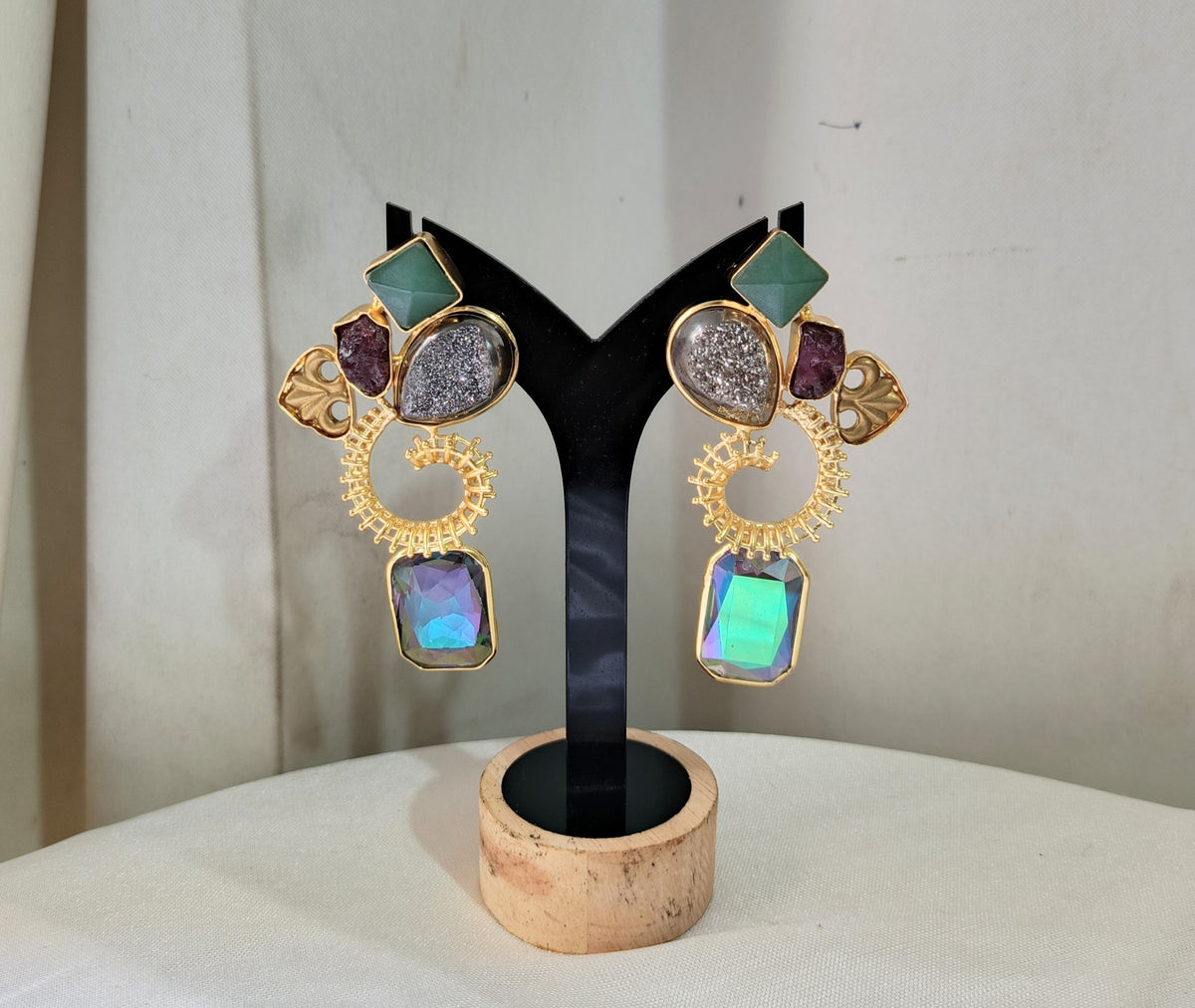 Designer Multicolor Crystal Dangle Earrings