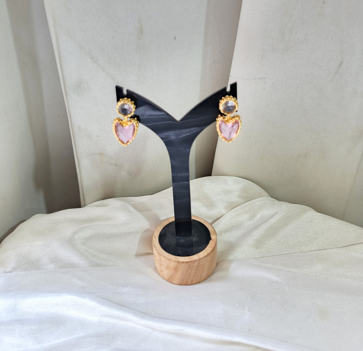 Elegant Heart Crystal Dangle Earrings