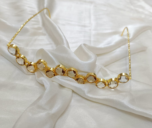 Gold Glass Stone facelets for Wedding Look