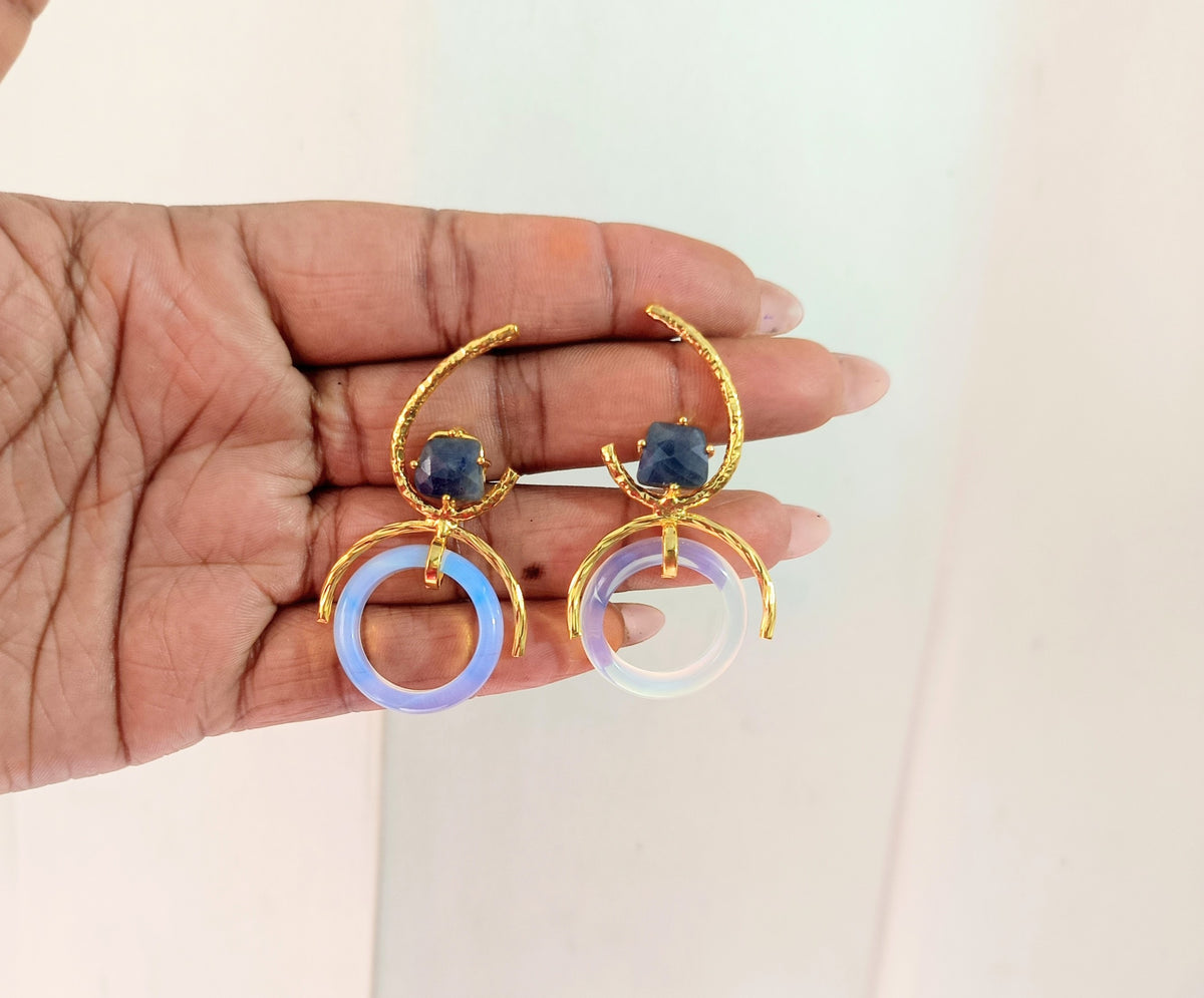 Celestial Crescent Statement Earrings