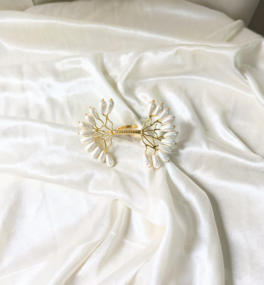 Pearl Blossom Statement Ring