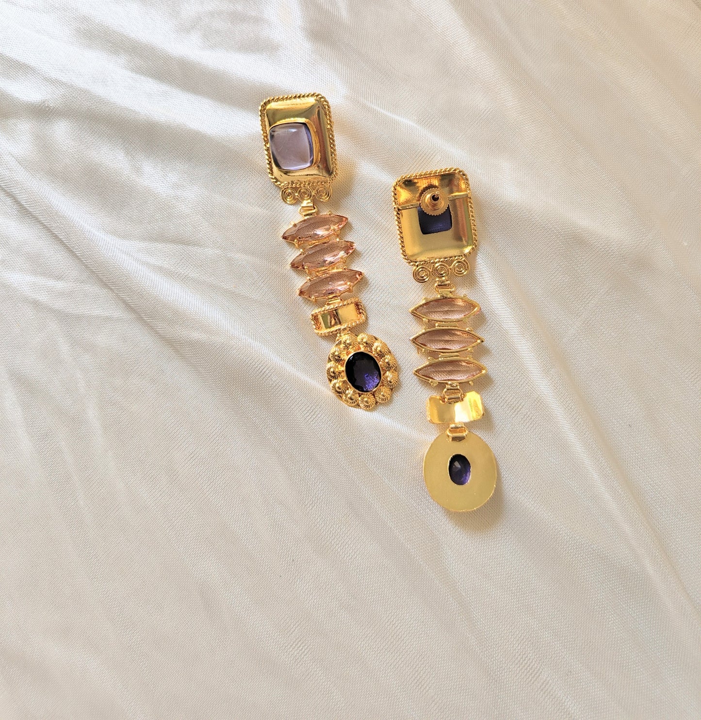 Elegant Geometric Stone Dangle Earrings