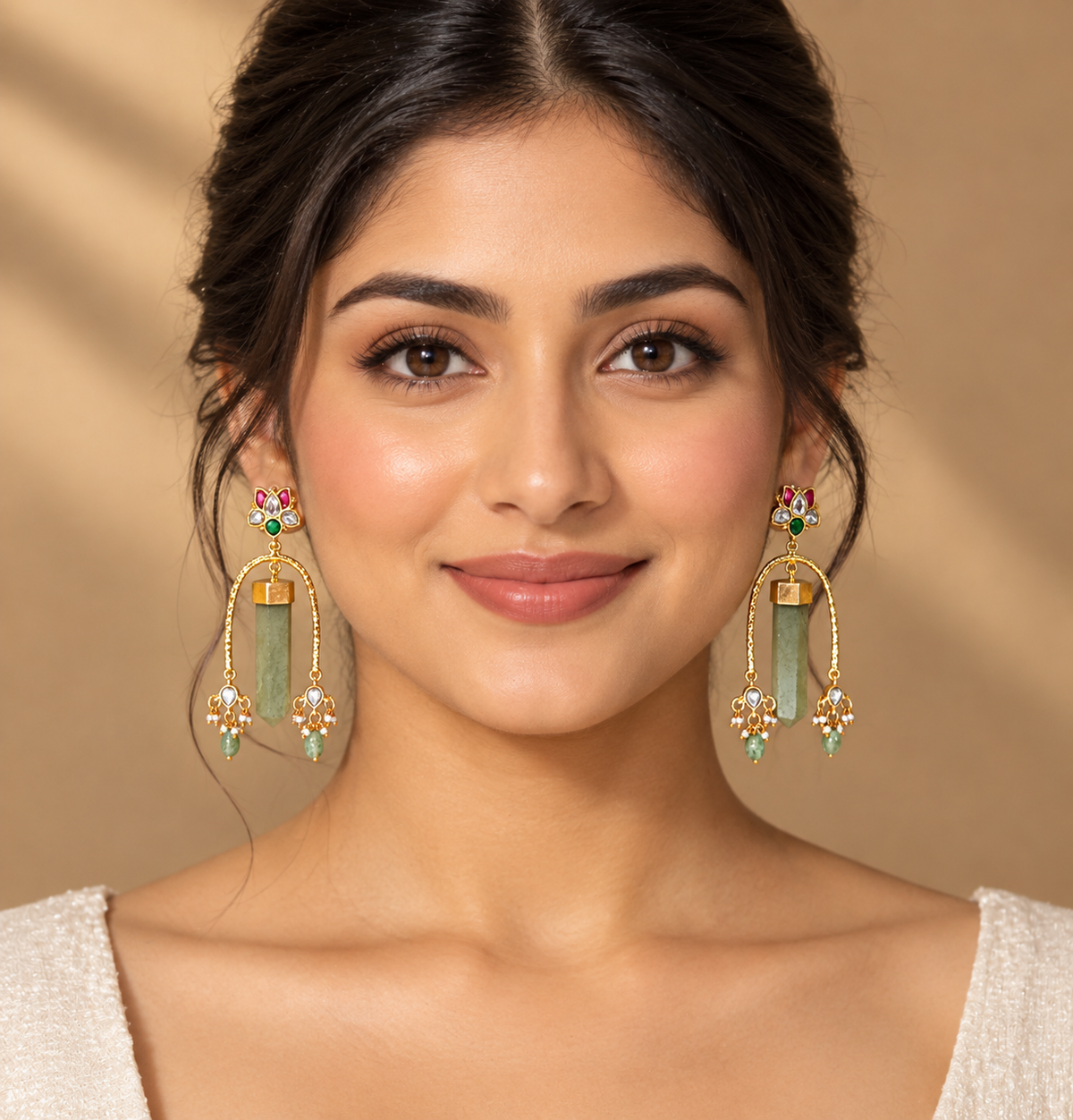 Pencil Style Gemstone Earrings