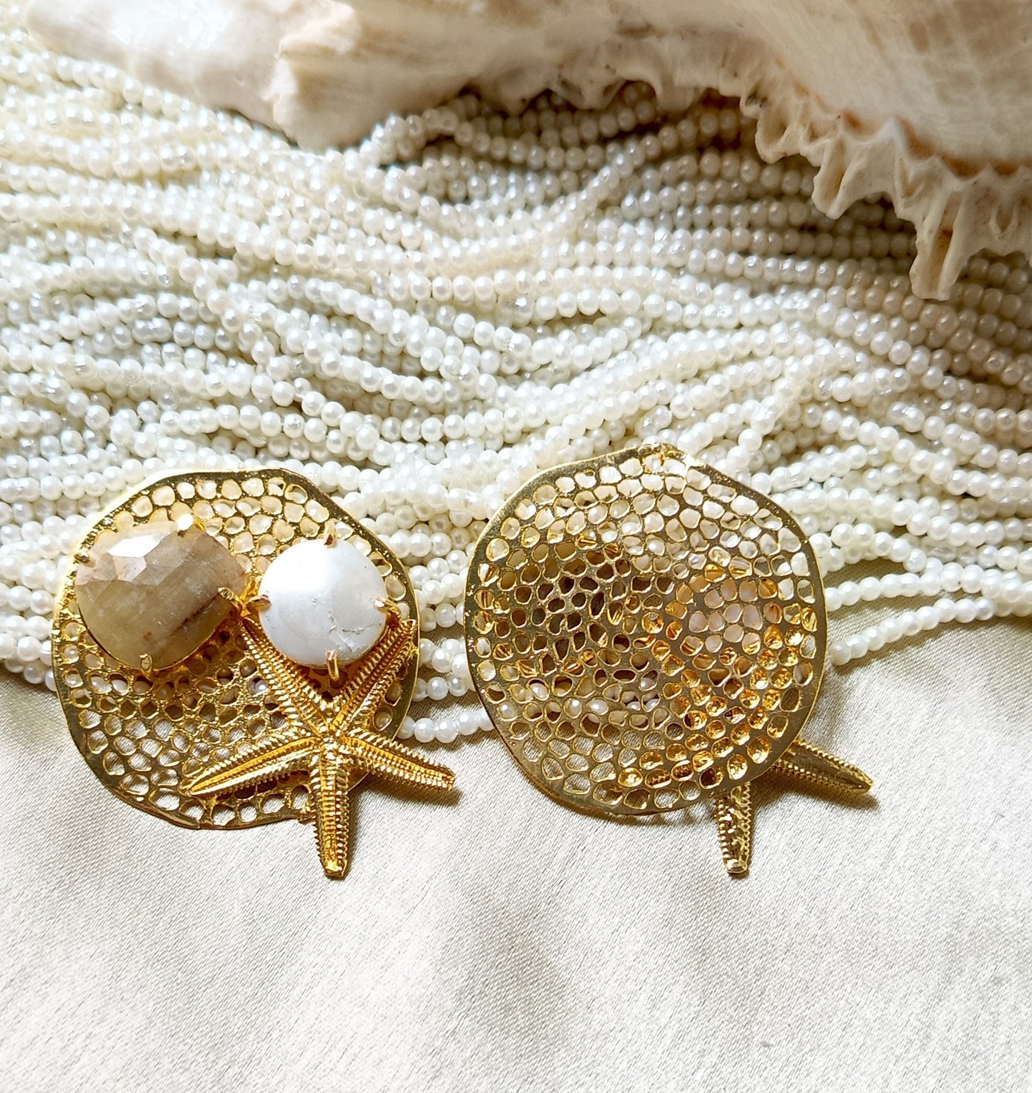 Sapphire Stone Starfish Earring