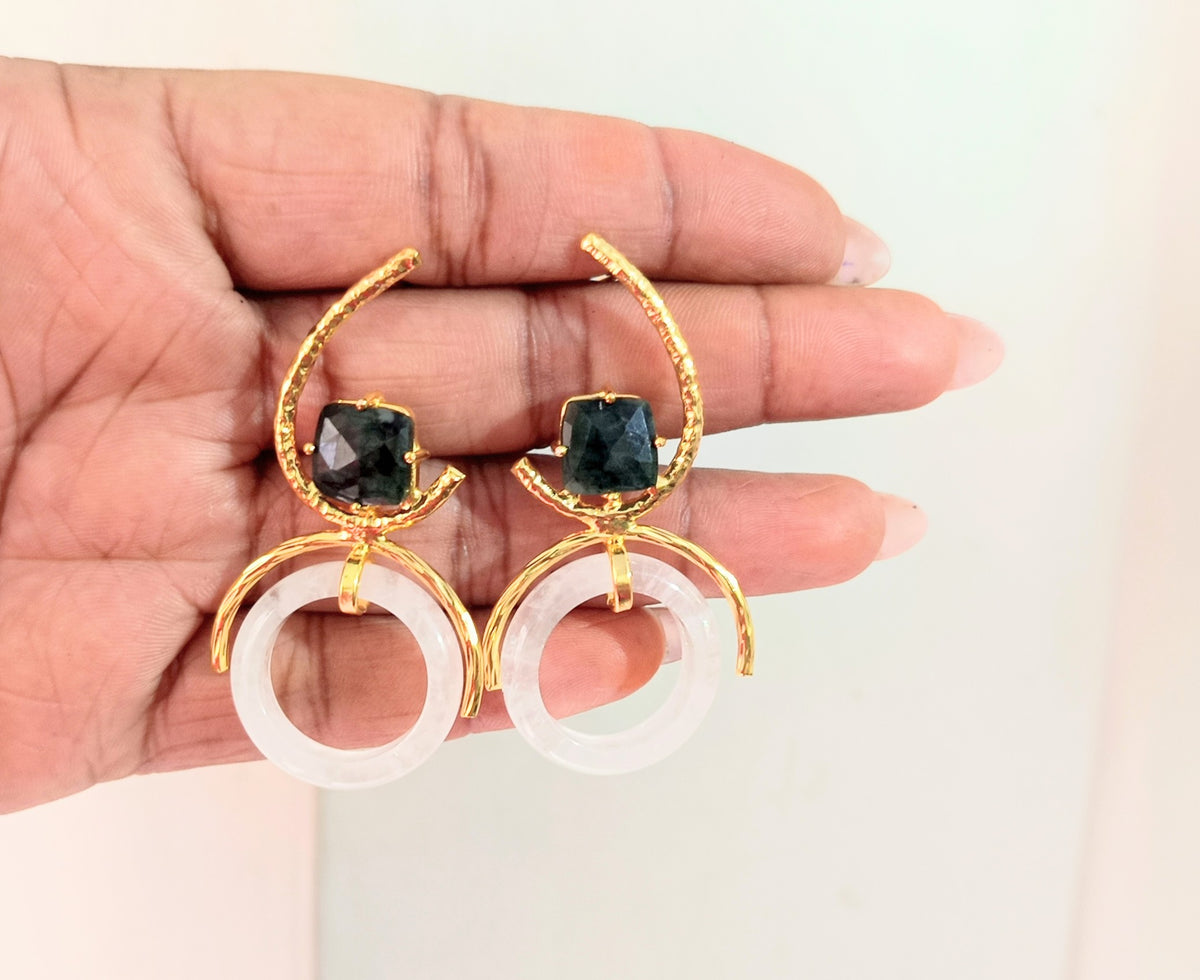 Celestial Crescent Statement Earrings