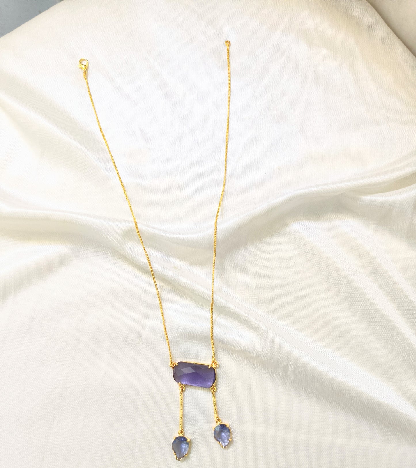 Aurora Purple Crystal Pendant Set