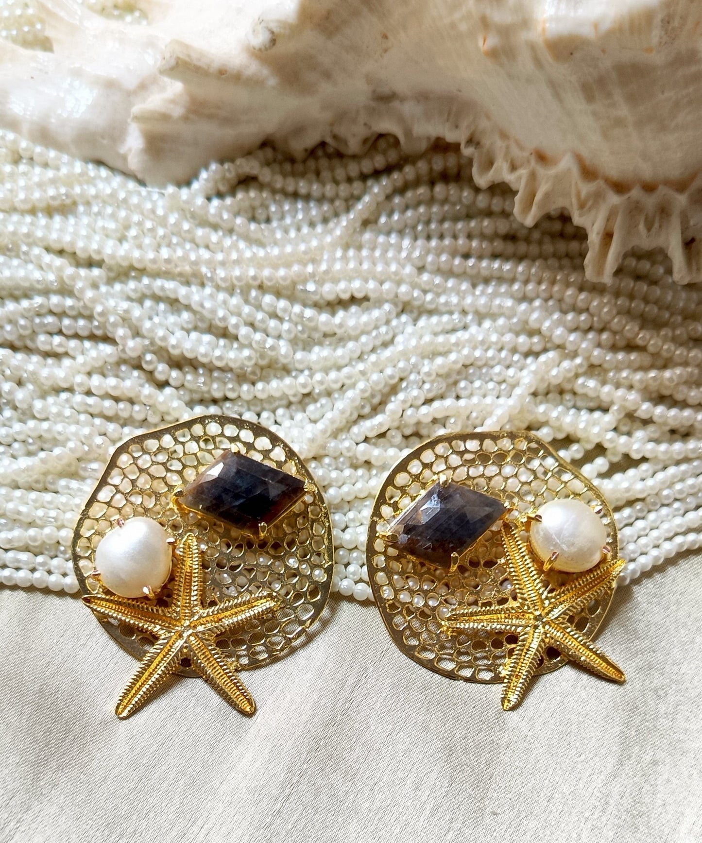 Sapphire Stone Starfish Earring