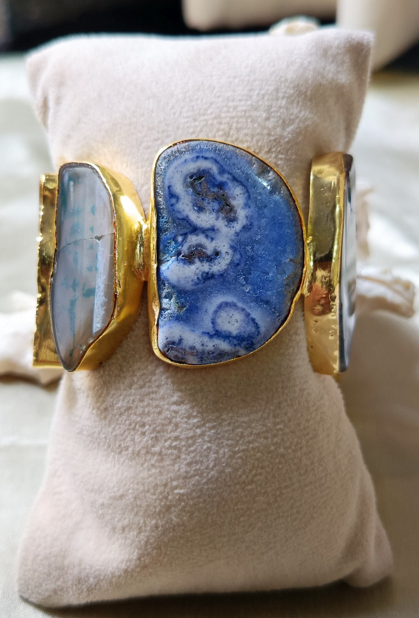 Blue White Agate Handcuff