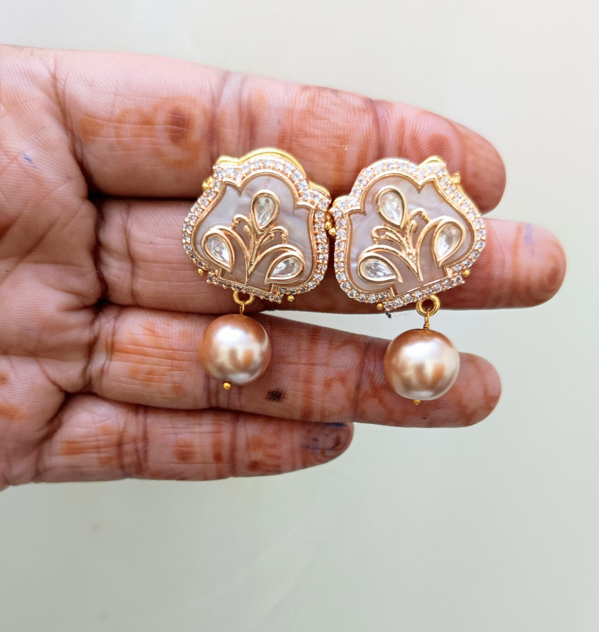 Luxury Floral Pearl & CZ Earrings
