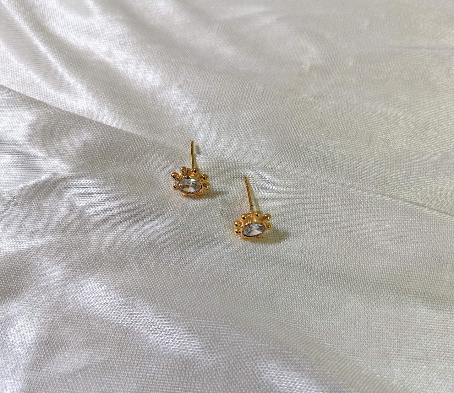 Bloom Leaf Zircon Drop Studs