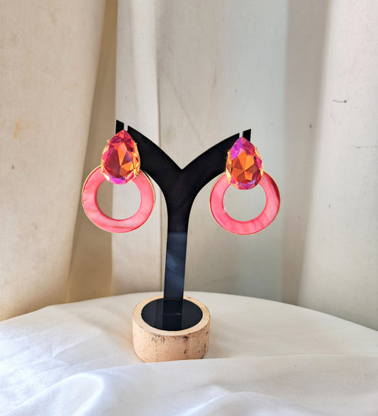 Iridescent Crystal Statement Earrings