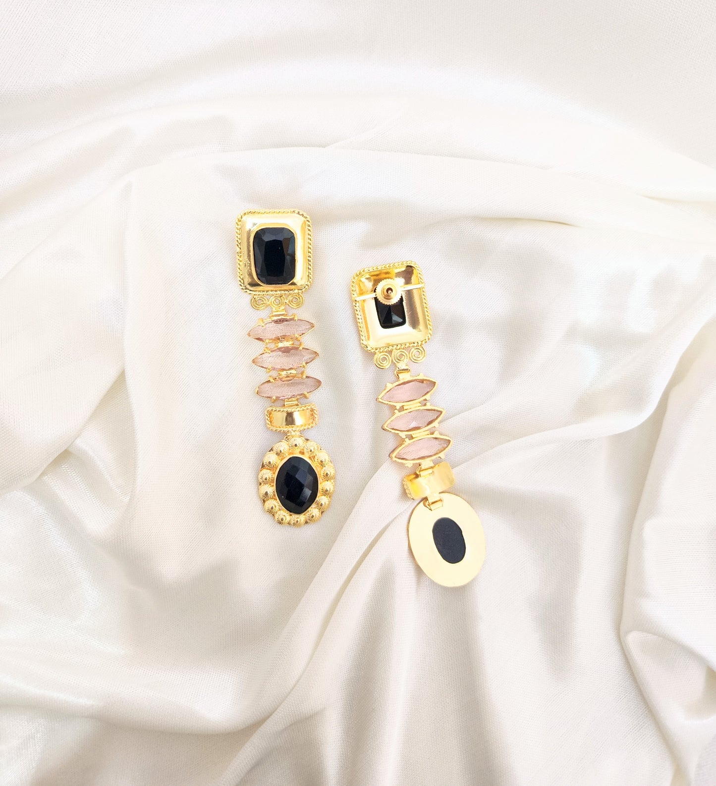 Elegant Geometric Stone Dangle Earrings