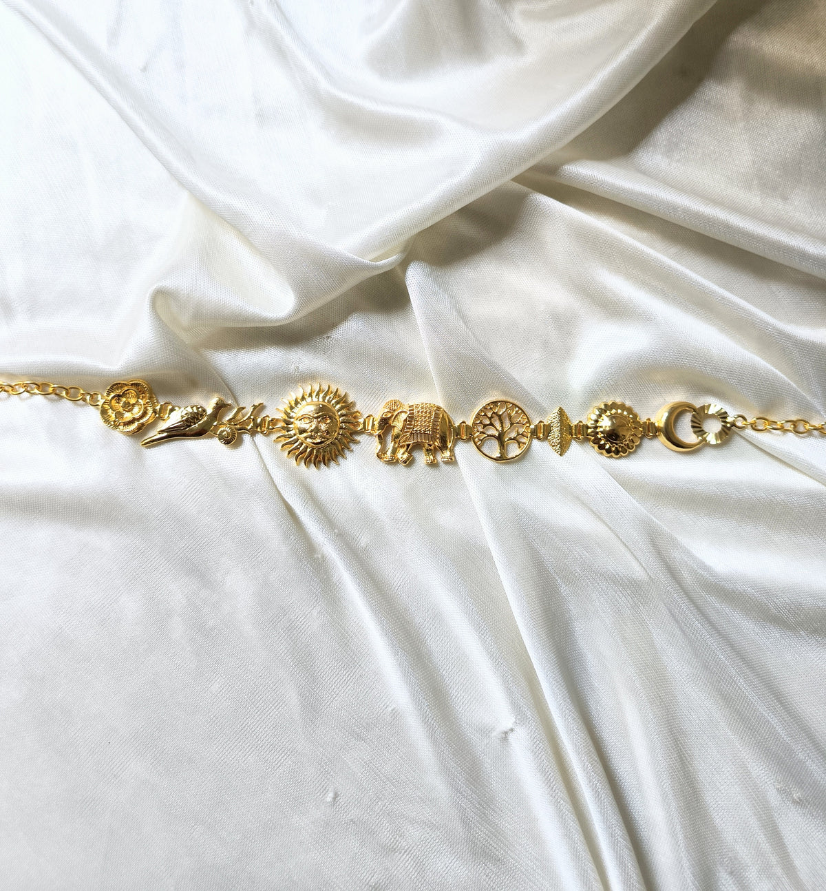 Traditional Gold-Tone Choker Necklace with Earrings
