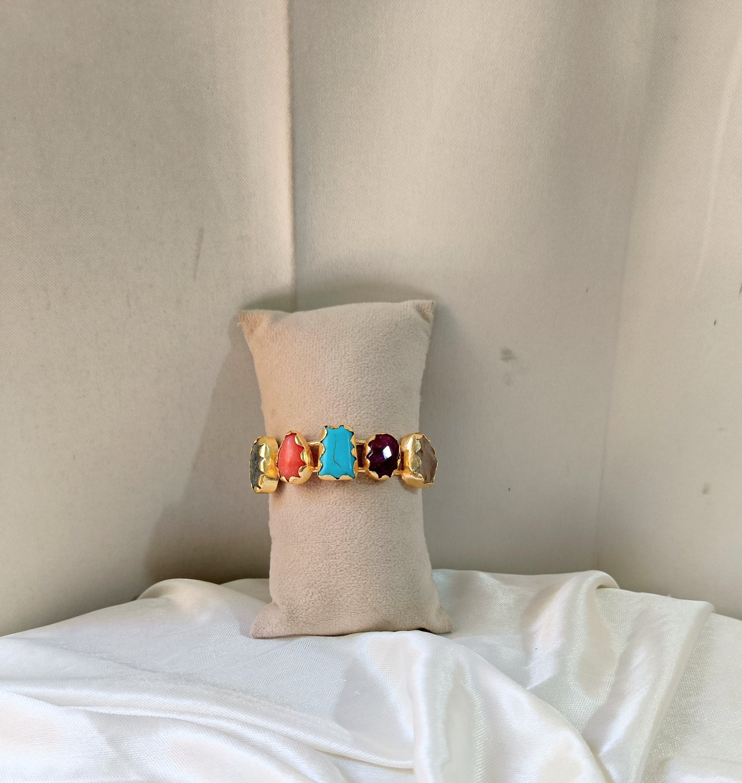 Natural Stone Statement Hand Cuff
