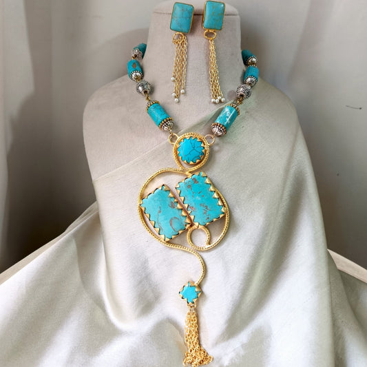 Twist Of Turquoise  Necklace