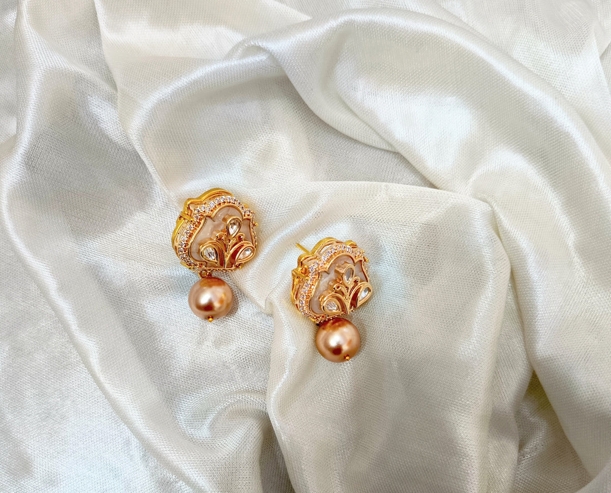 Luxury Floral Pearl & CZ Earrings