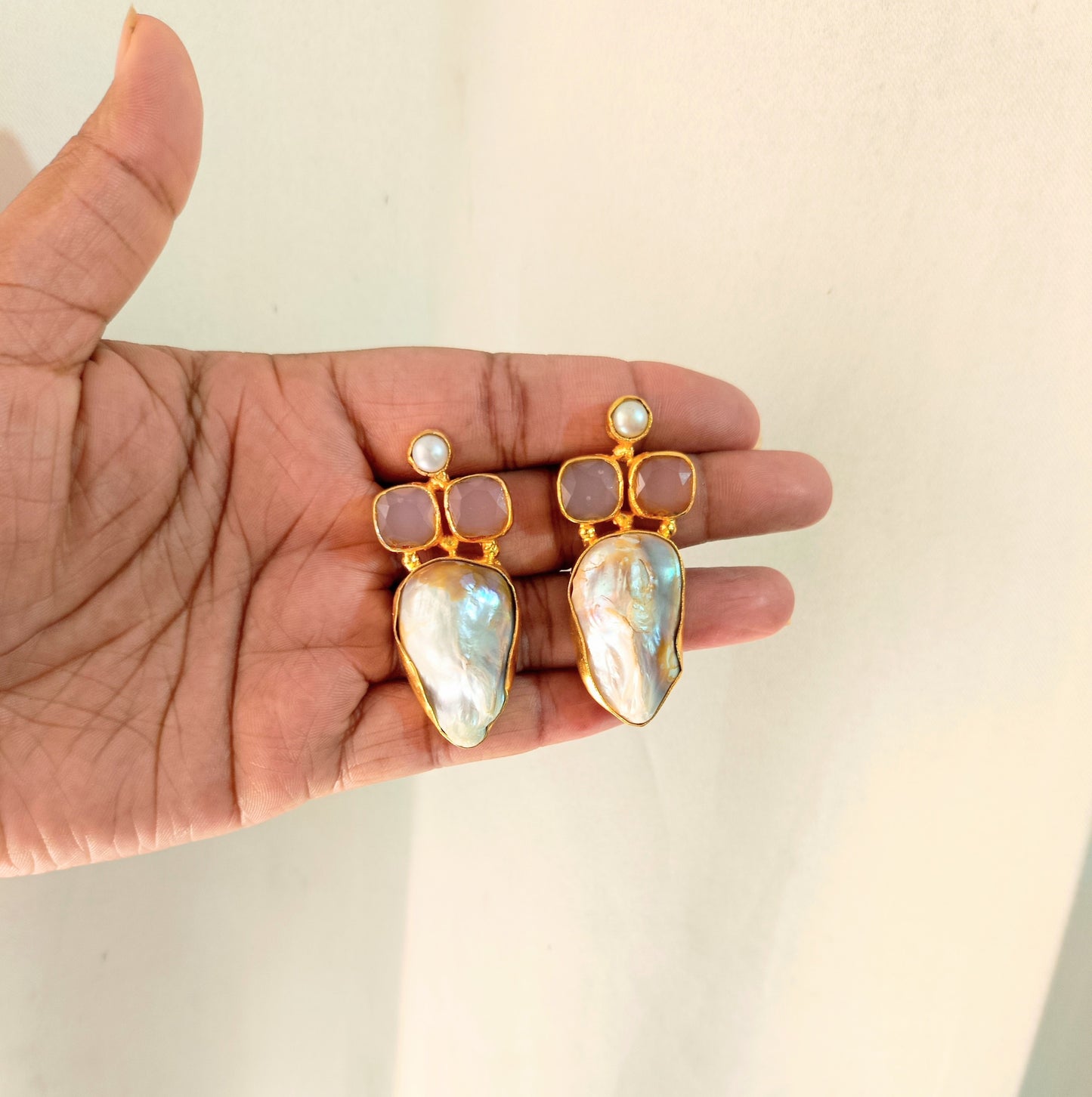 Blush & Pearl Drop Earrings