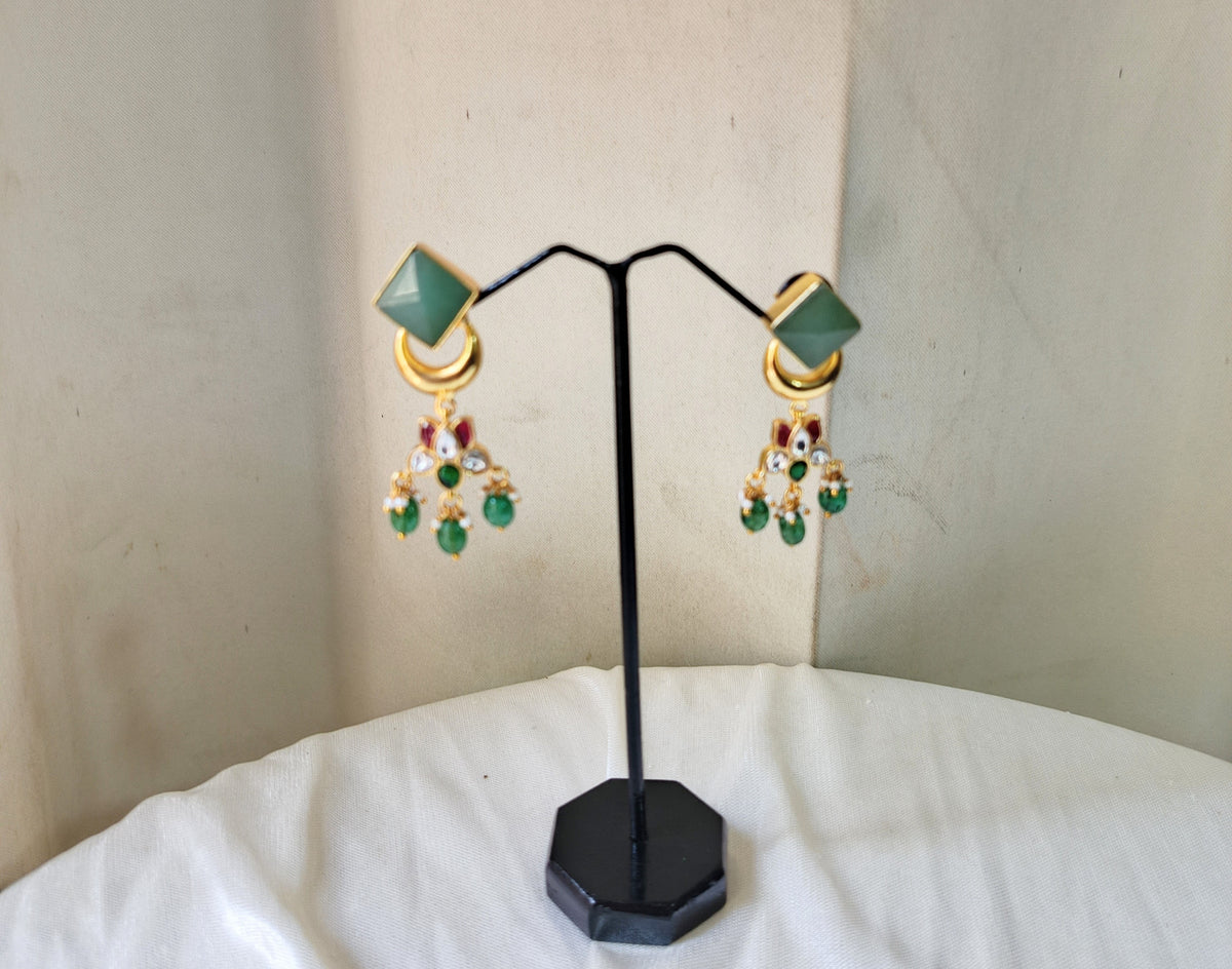 Elegant Multicolor Gemstone Dangle Earrings