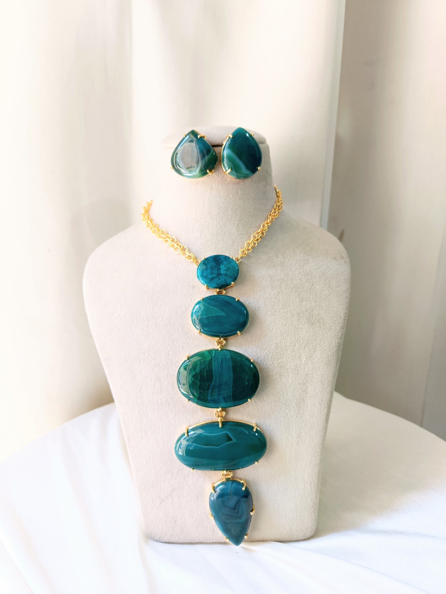 Ocean Aura Statement Necklace Set