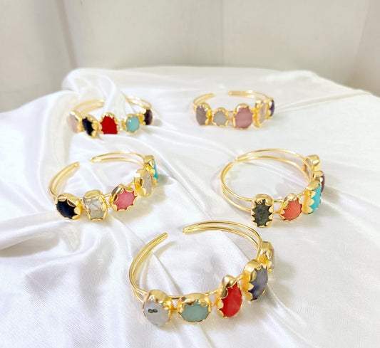 Natural Stone Statement Hand Cuff