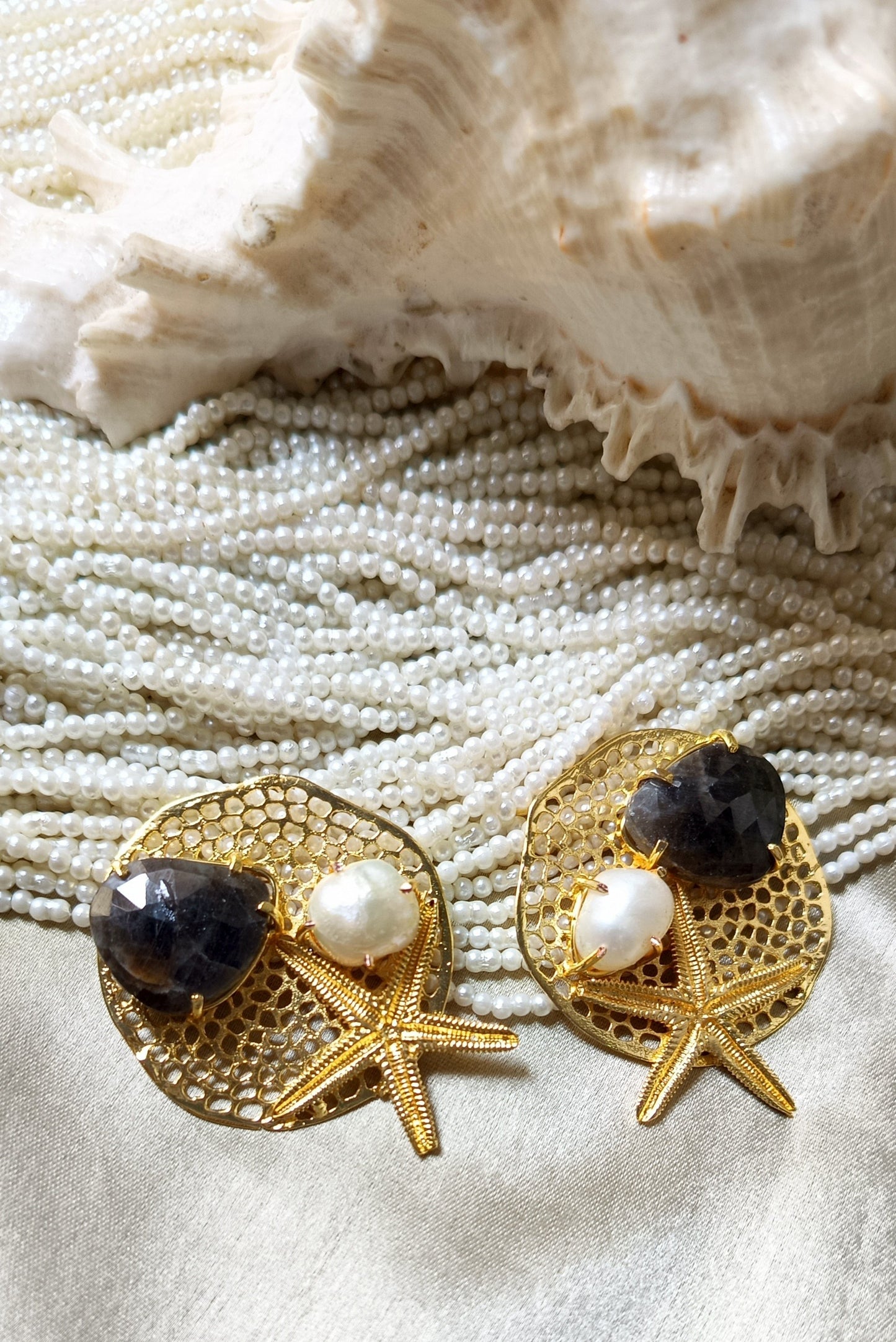 Sapphire Stone Starfish Earring