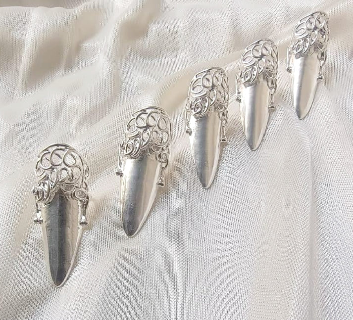 Vintage Gold Nail Guards – Long Claw Nail Rings Set