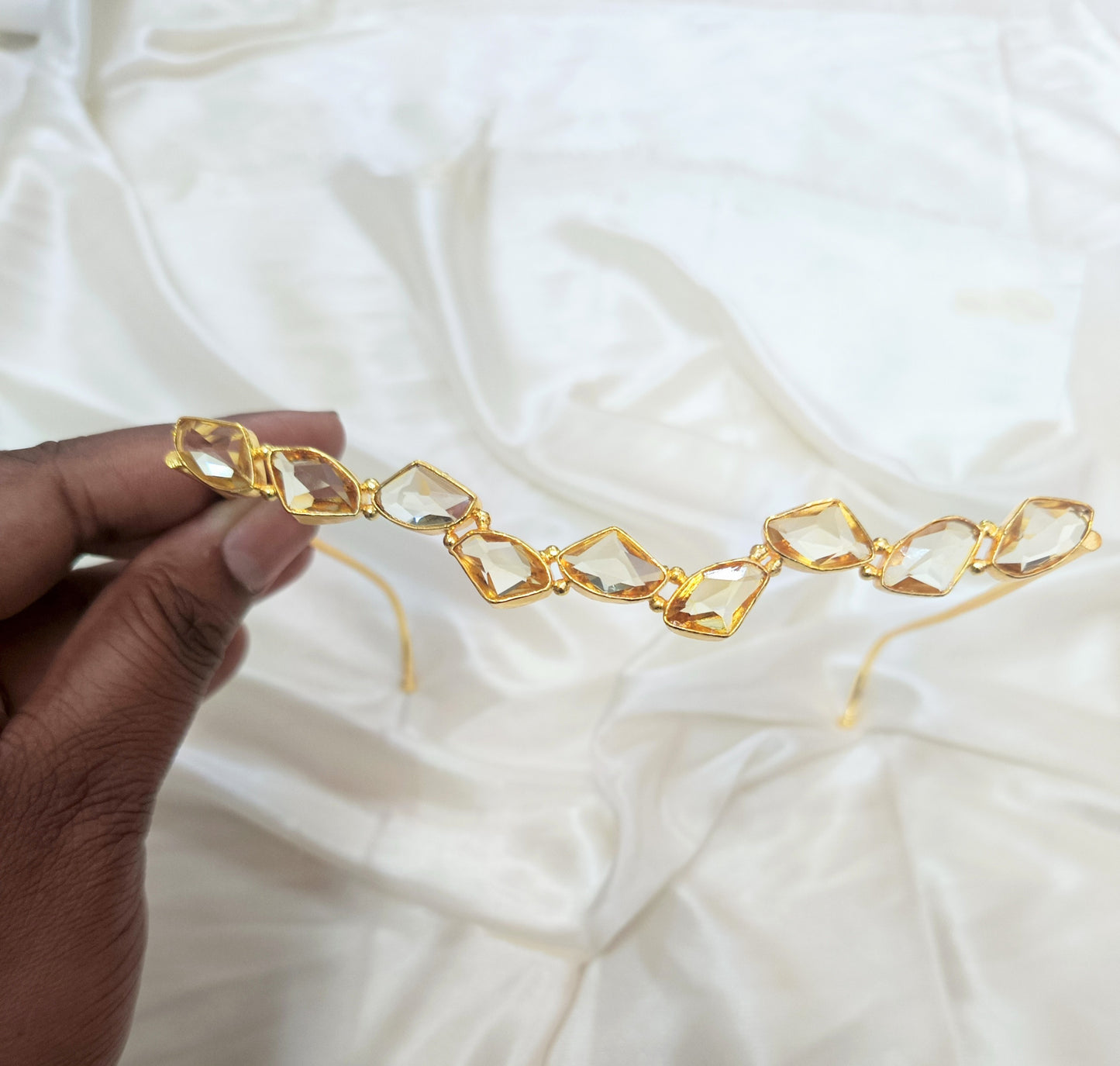 Luxury Gold Geometric Crystal Facelets