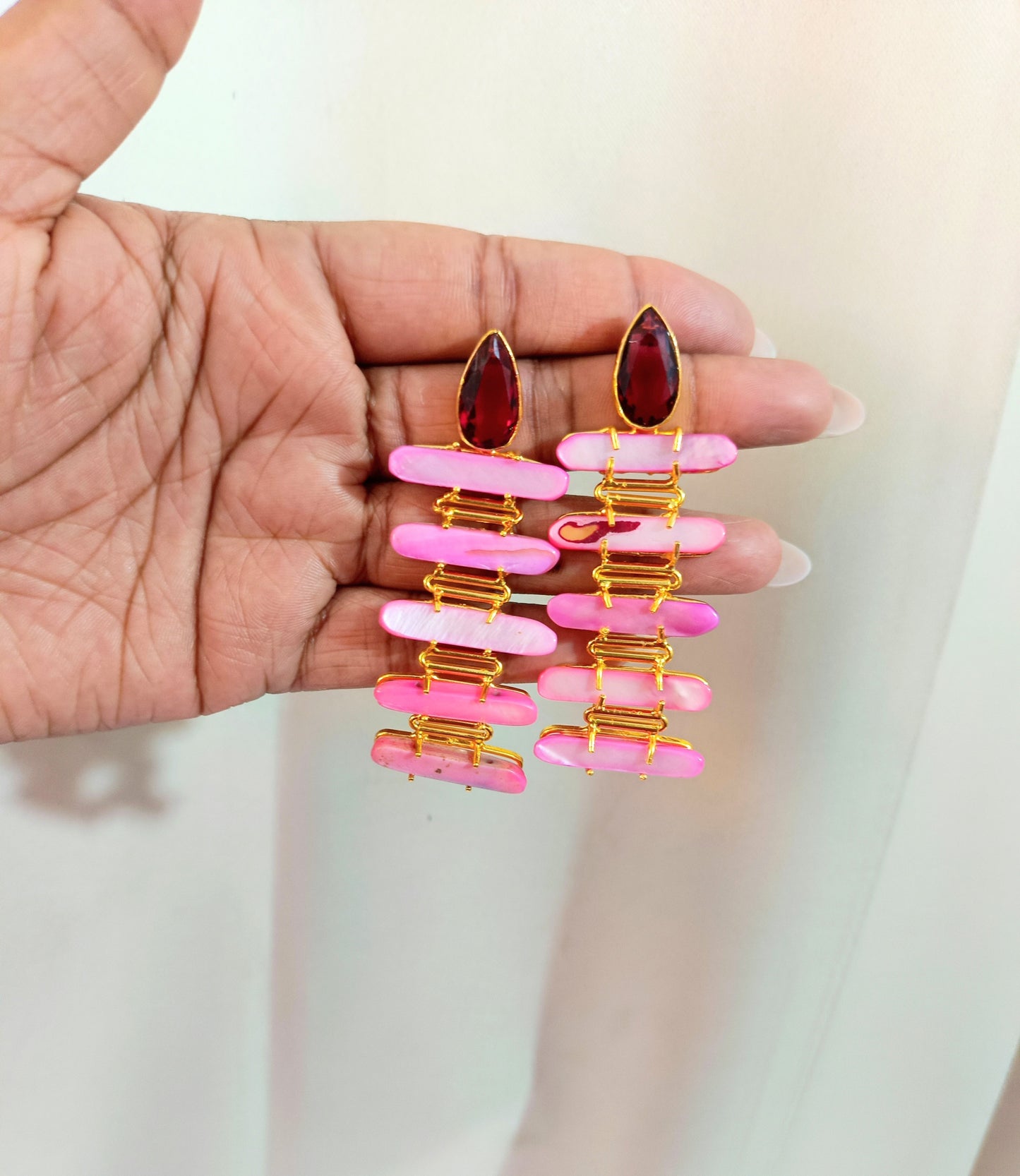 Designer Multicolor Ladder Drop Earrings