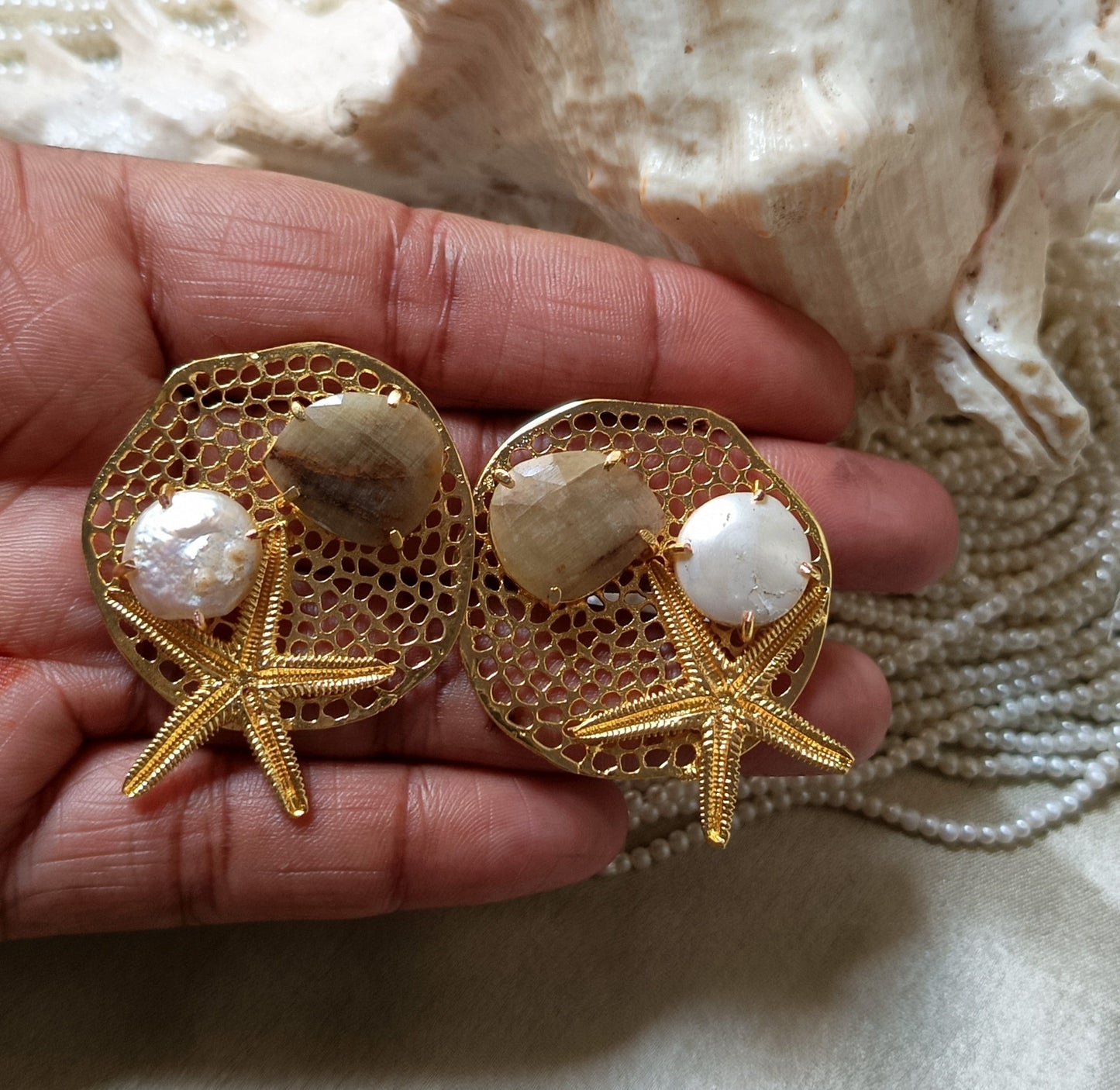 Sapphire Stone Starfish Earring