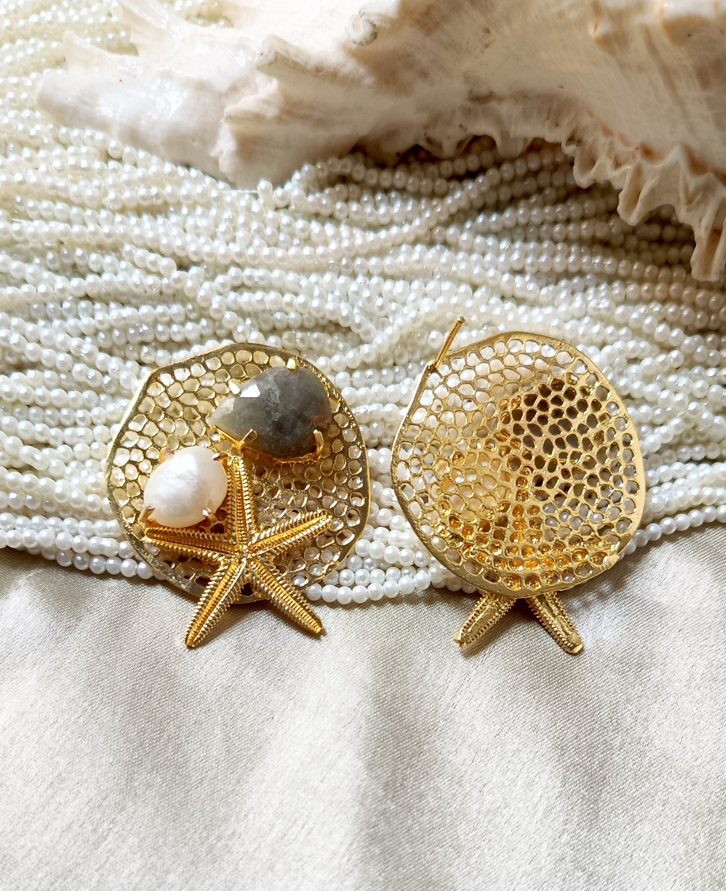 Sapphire Stone Starfish Earring
