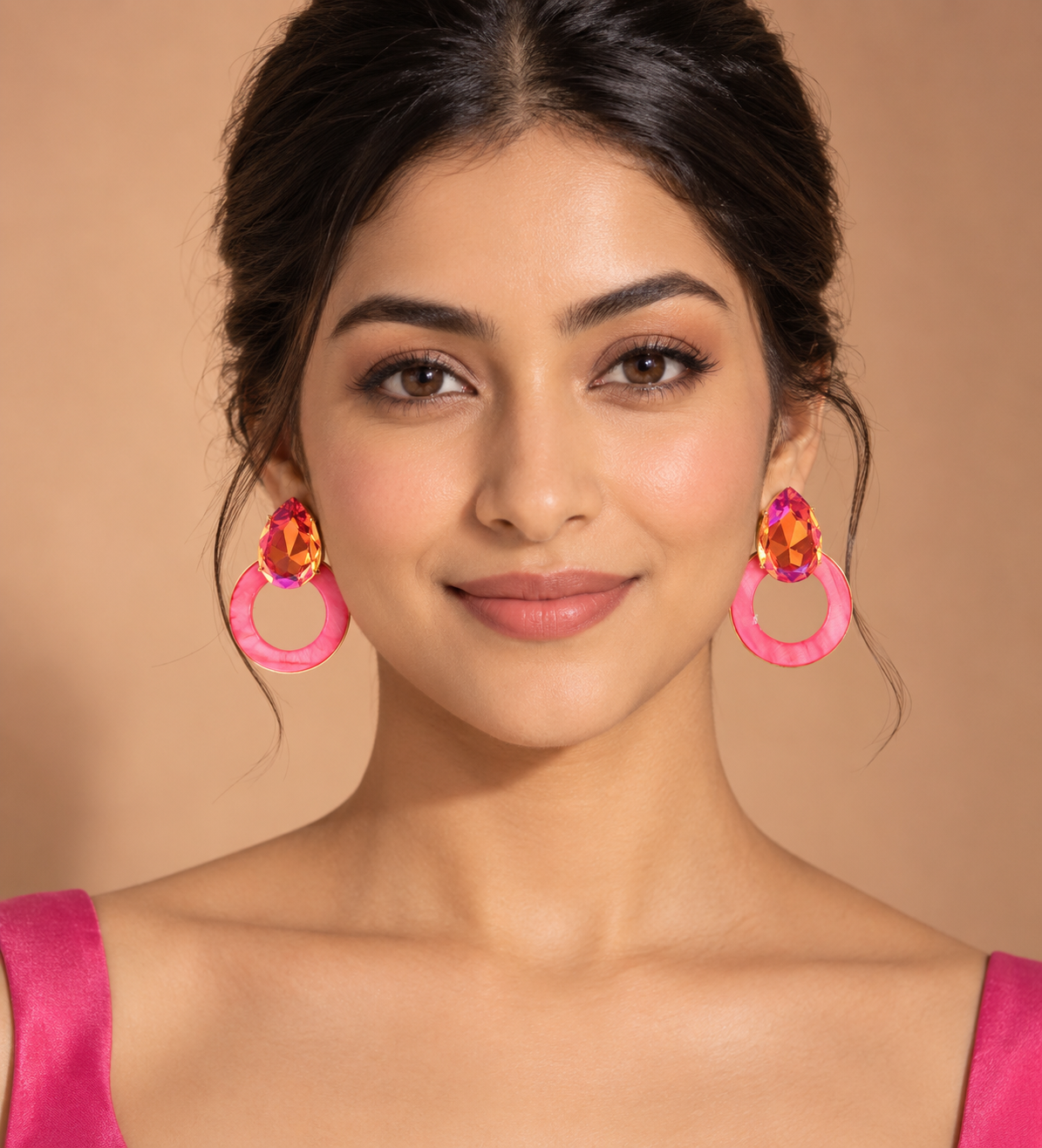 Iridescent Crystal Statement Earrings