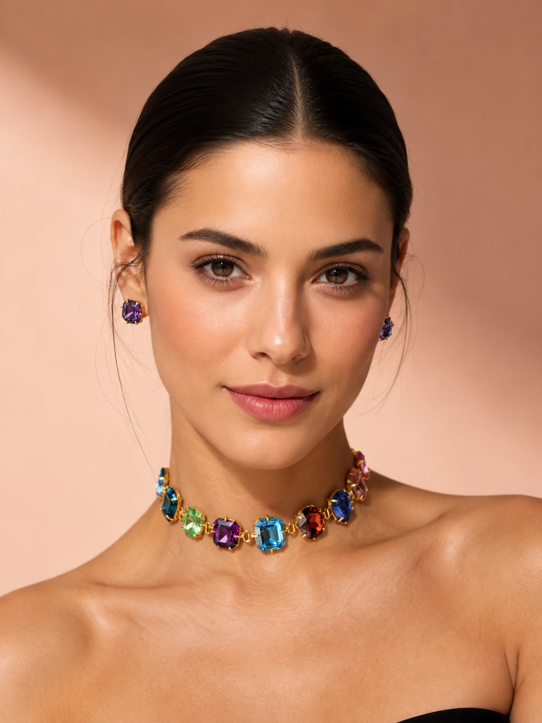 Multicolor Luxe Crystal Necklace & Earrings