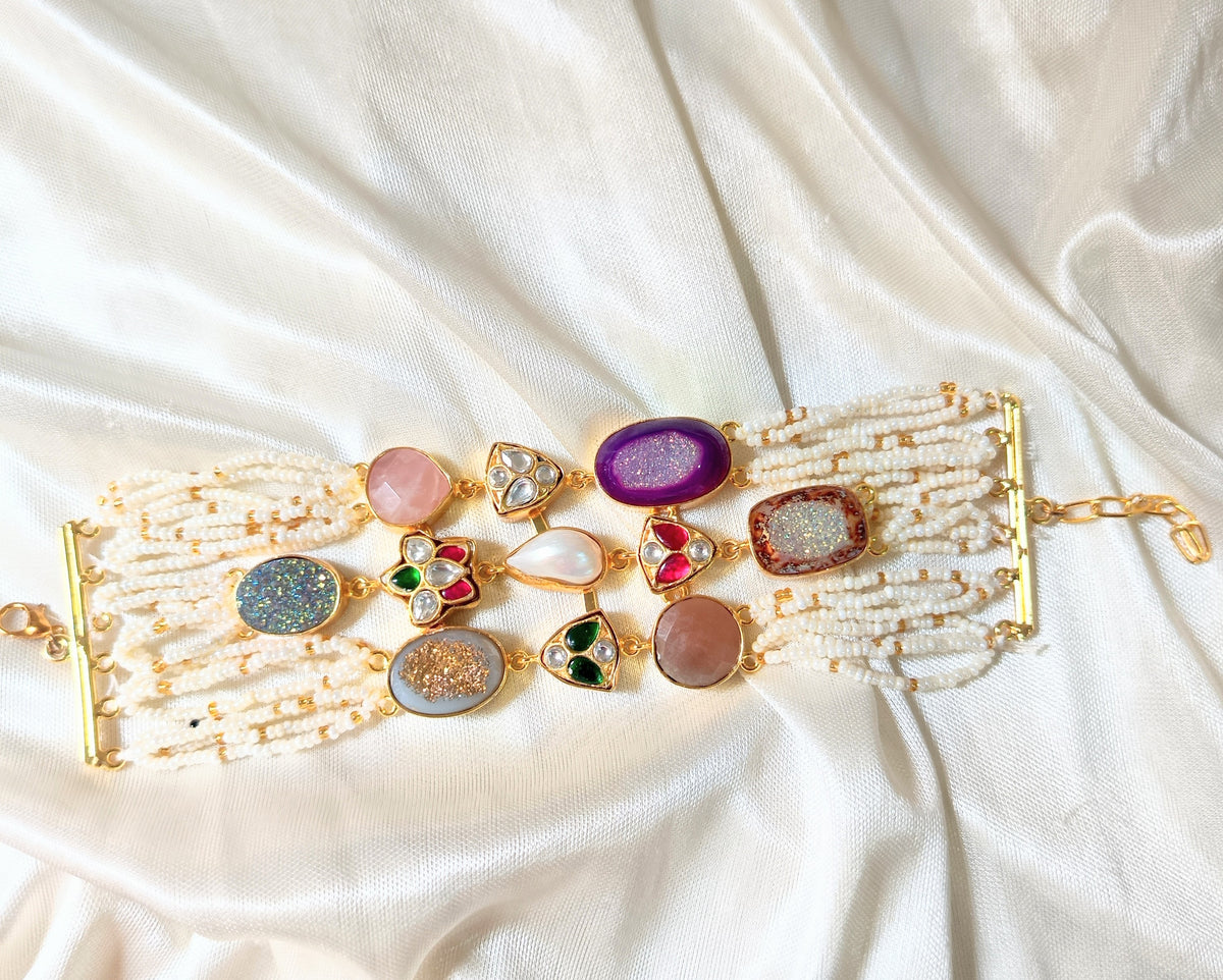 Luxe Multicolor Stone Statement Bracelet