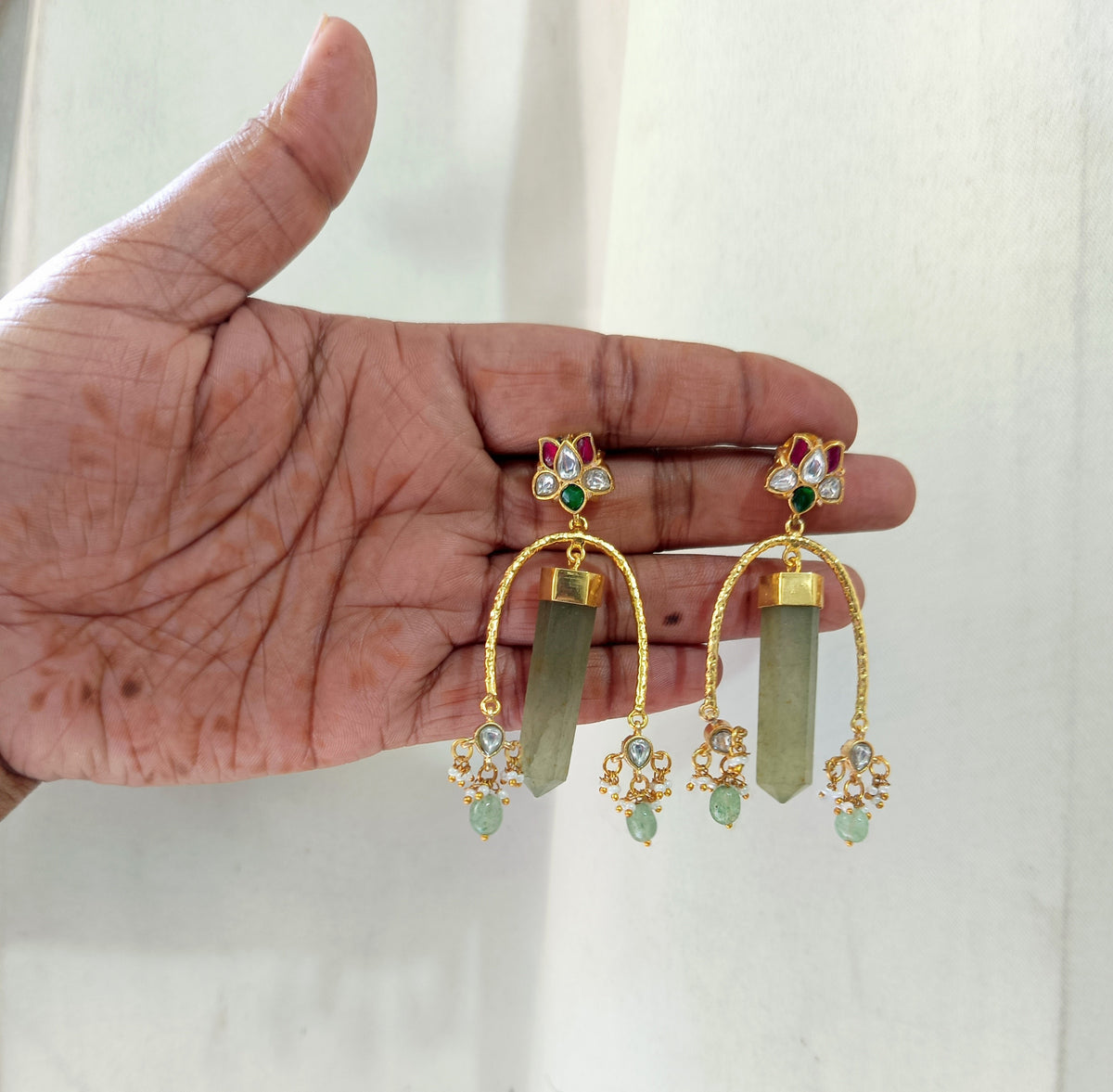 Pencil Style Gemstone Earrings
