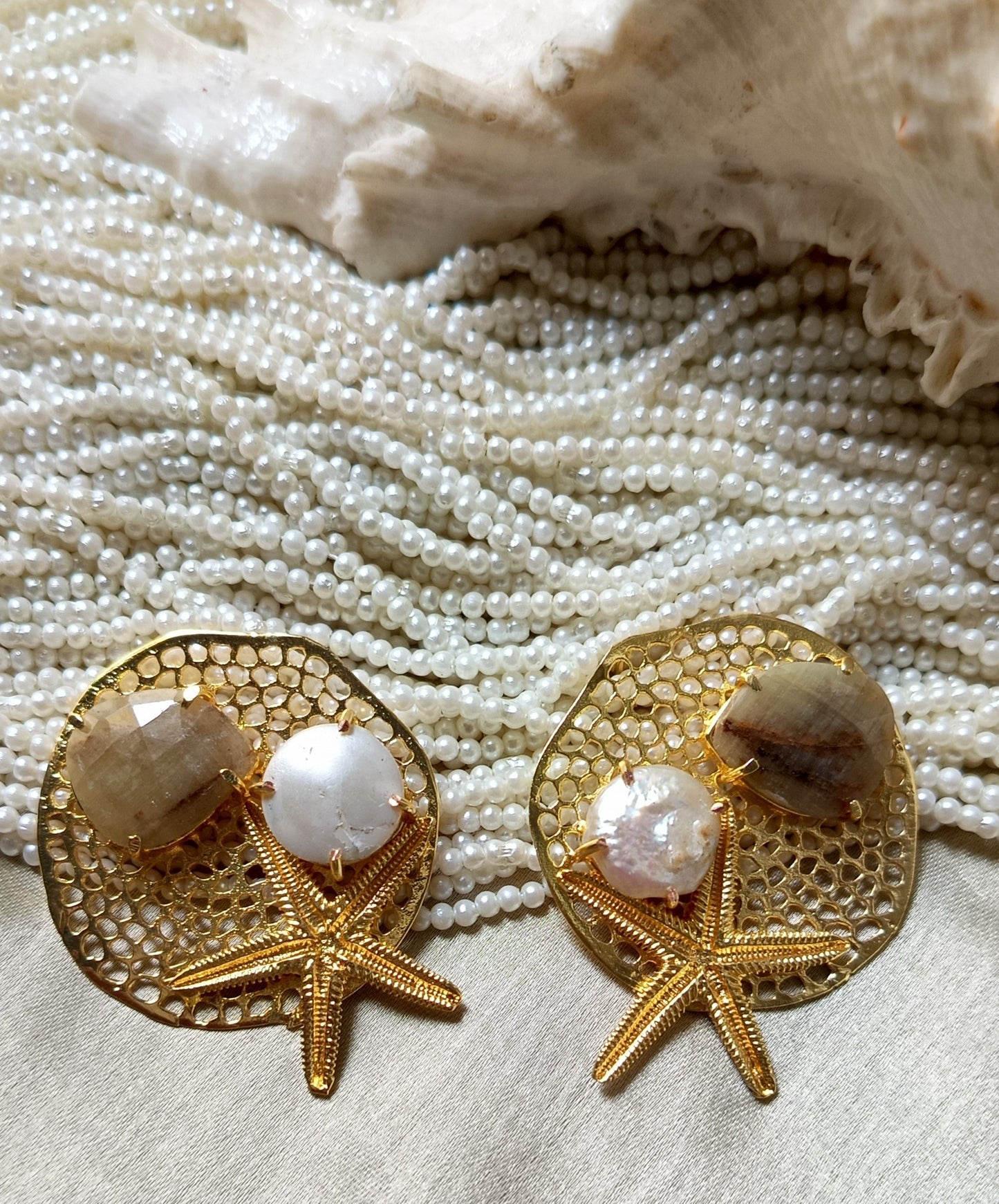 Sapphire Stone Starfish Earring